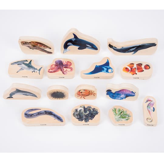 TickiT® Wooden Sea Life Blocks Set